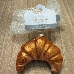 Wondershop glittery Glazed Croissant Ornament Glass NEW!